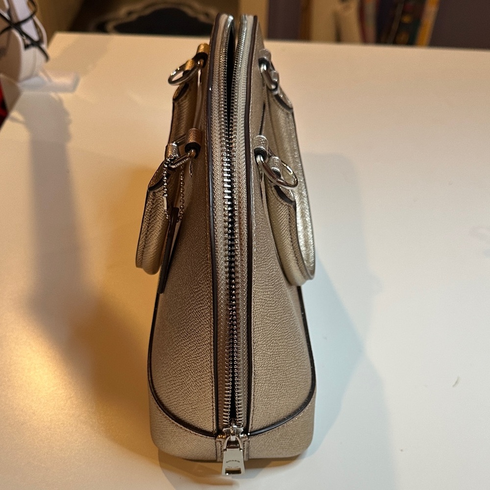 Coach Metallica Rose Gold Crossbody Satchel - Picture 4 of 6